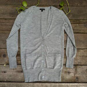 J CREW grey deep v cardigan,